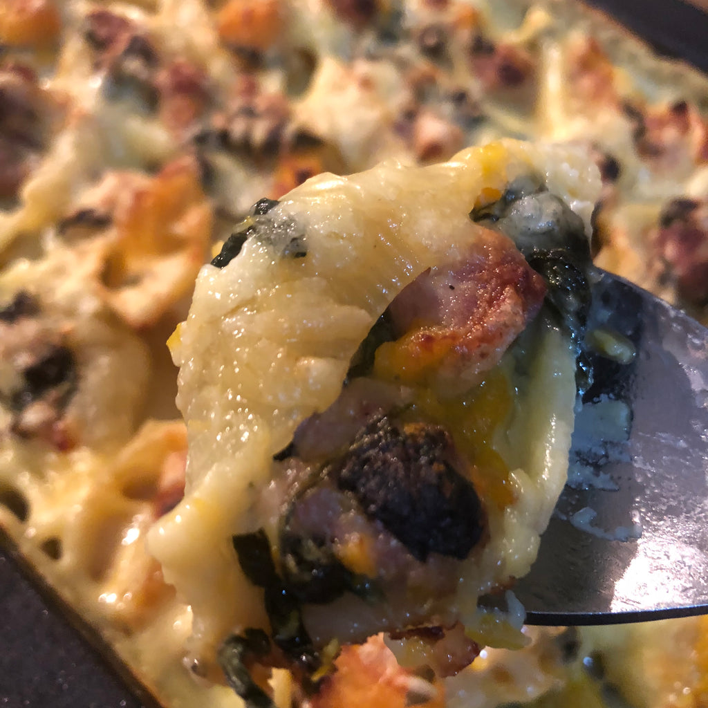 Baked Conchiglioni with Pumpkin, Sausage & Sage
