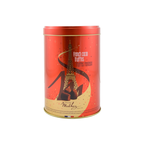 Star Red Gift Tin with Cocoa Powdered Chocolate Truffles 500g
