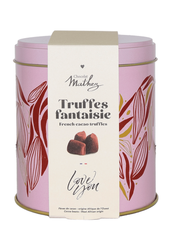 Mathez French Cacao Truffle Pink Tin 250g